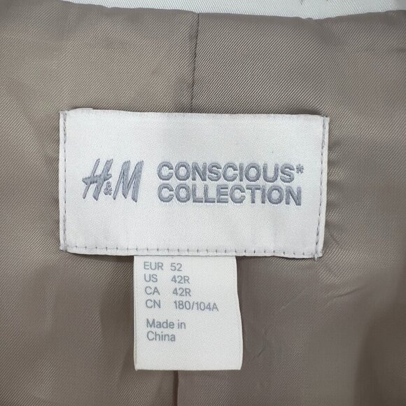 H & M Conscious Collection Mens Long Sleeve Lined Jacket Size 42R NWT - Picture 5 of 10